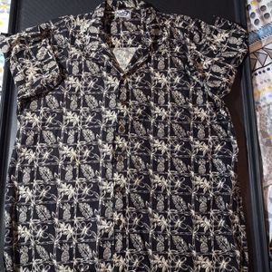 Paradise Style Hawaii Pineapple, Leaf, Palm Tree Graphic Hawaiian Shirt XL EUC